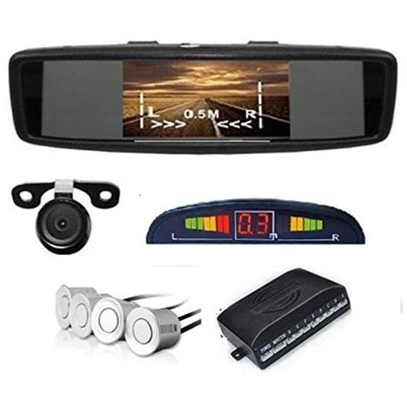 Car Parking Sensor and Camera Indicator With LCD Monitor, White