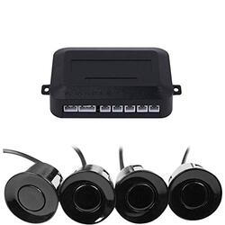 Car Reverse Backup Radar System with 4 Parking Sensors/LED Display and Sound Warning, Black