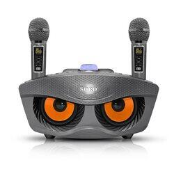 Crony Karaoke Player Dual Bluetooth 4.2 Speaker with 2 Wireless Mic, SD306 Plus, Grey