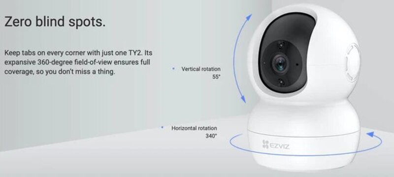 Ezviz TY2 Wi-Fi Smart Indoor Camera, White