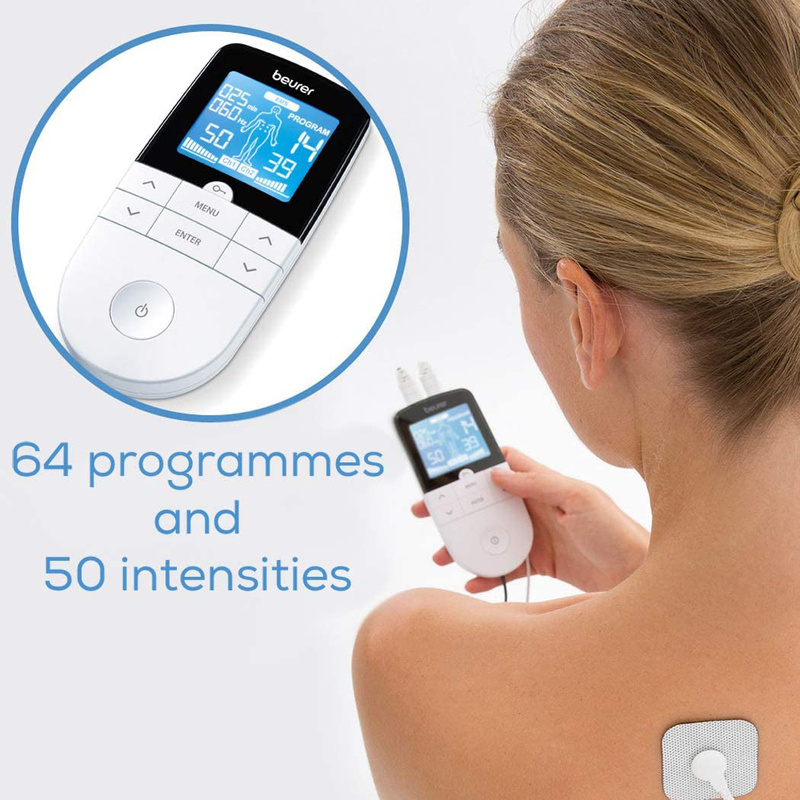 بيورير EM 49 وحدة رقمية للتحفيز الكهربائي للعصب عبر الجلد وللعضلات, أبيض