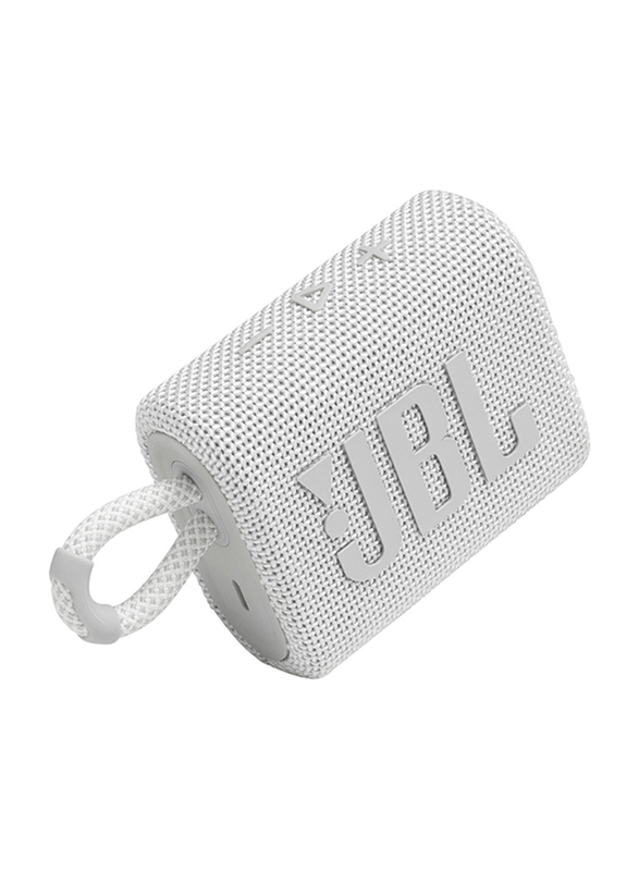 JBL GO 3 IP67 Waterproof Portable Wireless Speaker, White