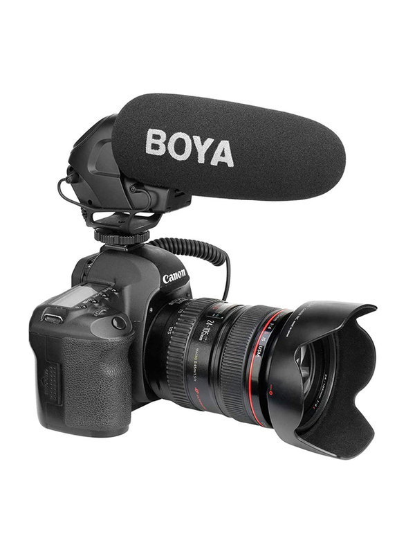 Boya BY-BM3030 On-Camera Super cardioid Shotgun Microphone for DSLRs, Camcorders, Audio Recorders, Black
