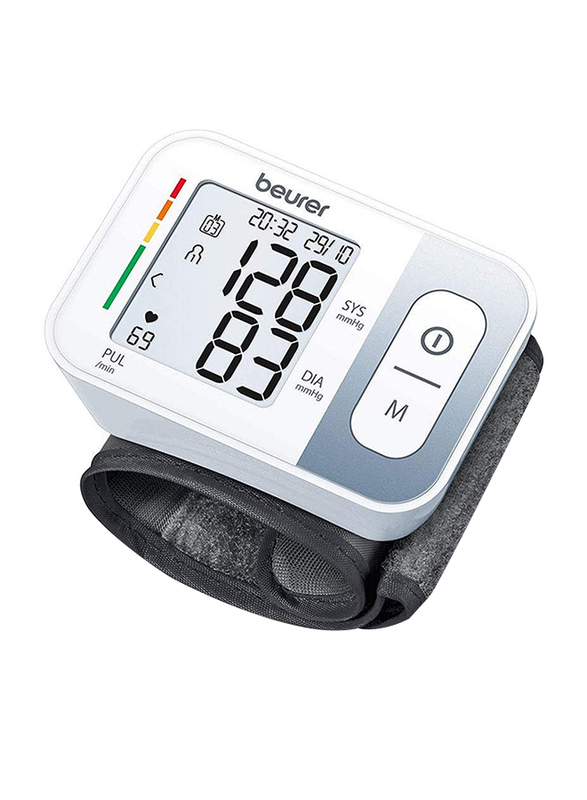 بيورير BC 28 جهاز قياس ضغط الدم عن طريق المعصم, أبيض/رمادي