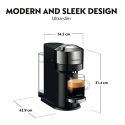 Nespresso Vertuo Next Coffee Machine-Chrome Deluxe Gray
