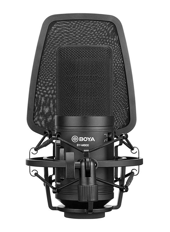 Boya BY-M800 Cardioid Condenser Microphone for Windows and Mac Computers, Black