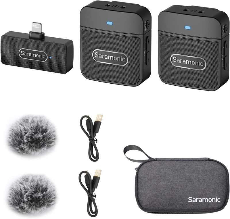 Saramonic Blink100 B4 Wireless Lavalier Microphones for Apple iPhone iPad, Black