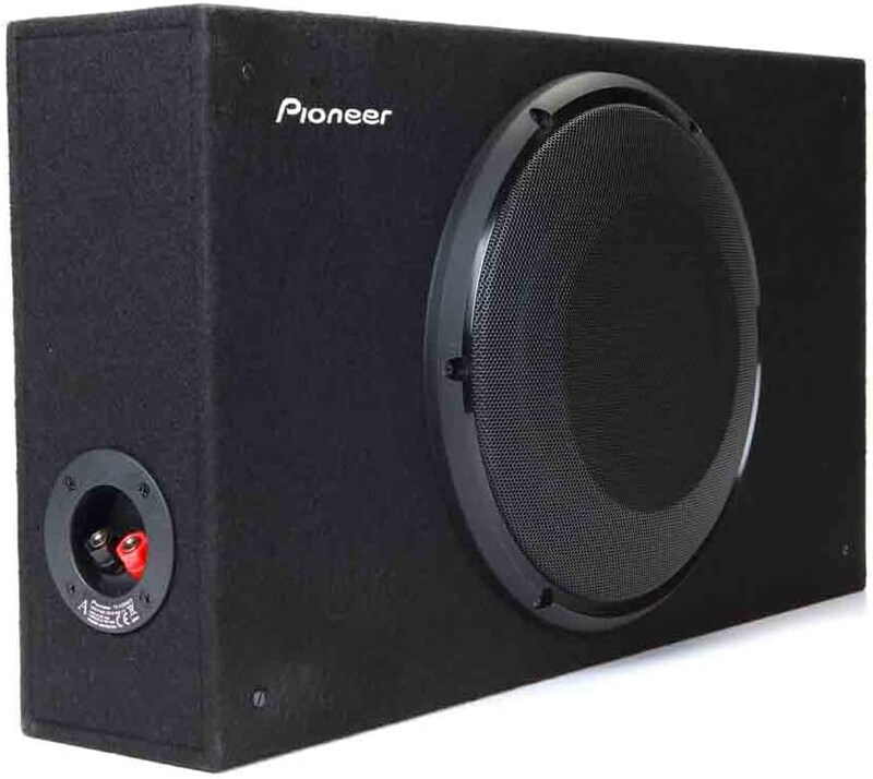 Pioneer 10 Inch Shallow Box with Subwoofers, 1200W, Black