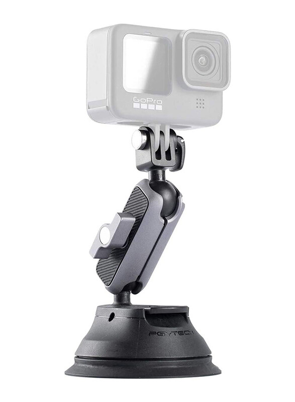 Pgytech Suction Cup Mount for GoPro, DJI Action 2, OSMO Action, Insta360 ONE X, ONE R & GO2 Action Camera, Black