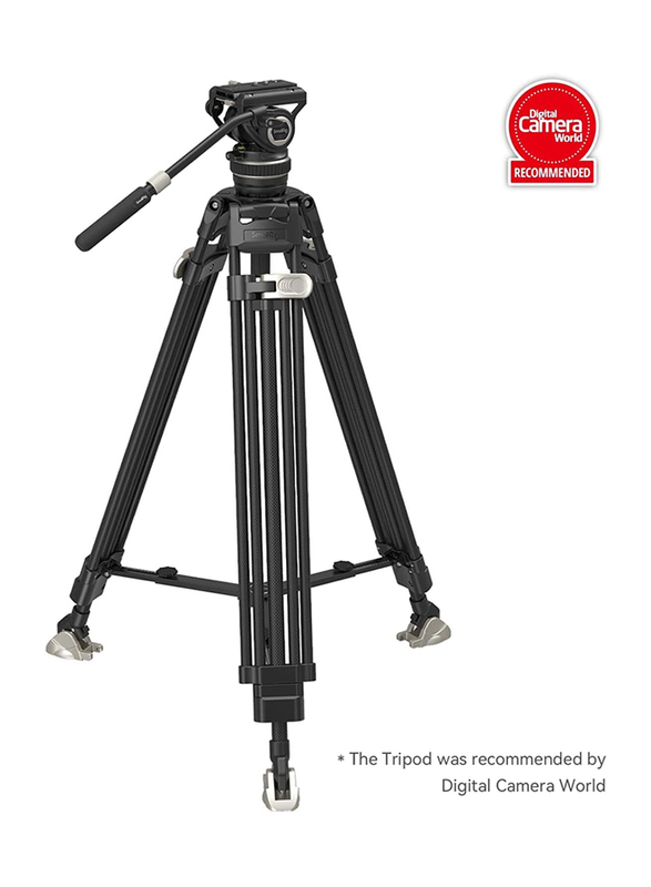 SmallRig 78 Inch AD-100 Free Blazer Heavy-Duty Carbon Fiber Video Tripod System with One-Step Locking System, 360° Fluid Head & Dual-Mode Quick-Release Plate for Camera, 3989, Black