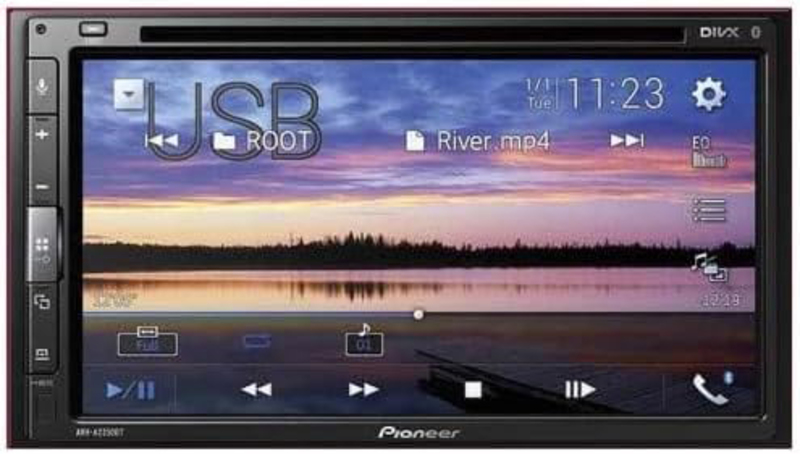 Pioneer In-Dash Double DIN DVD Multimedia AV Receiver with 6.8 Inch WVGA Touchscreen Display, AVH-A2350BT, Black