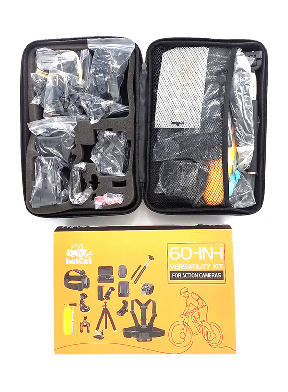 PhatCat 60-IN-1 Versatility Kit for Action Cameras, Multicolour