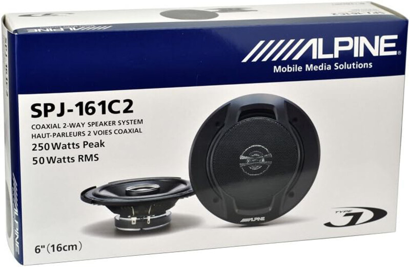 Alpine Type-J 6 Inch Coaxial 2-Way Speaker, SPJ-161C2, Black