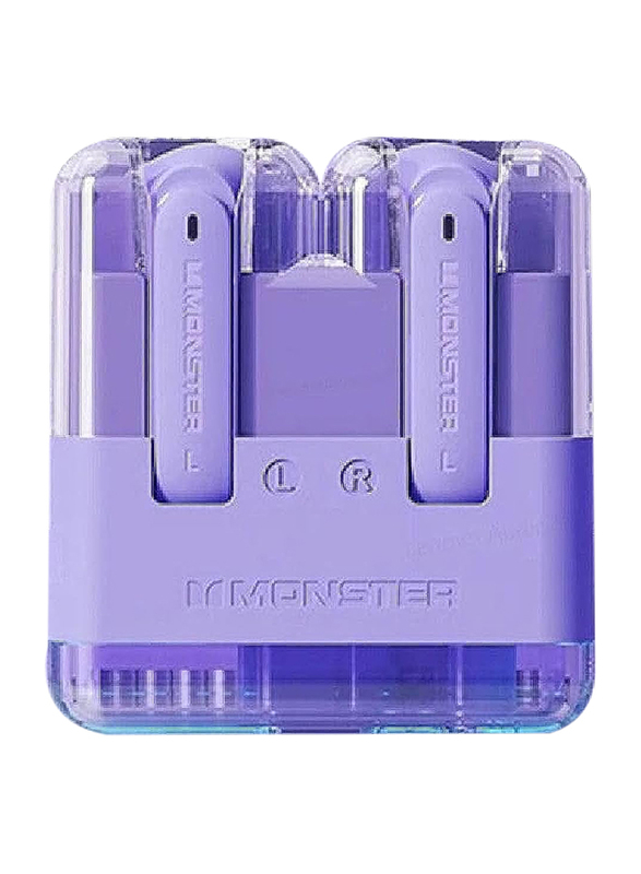 Monster True Wireless Bluetooth 5.3 In-Ear Earbuds, XKT12, Purple