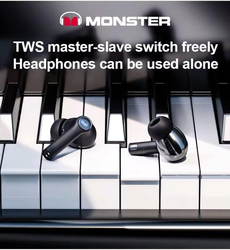 Monster Wireless Headphones Dual Modes for Music & Gaming, XKT02, White