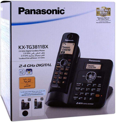 Panasonic 2.4 GHz Digital Cordless Phone, KX-TG3811JXB, Black