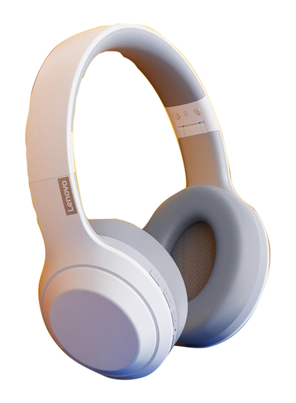 Lenovo TH10 One Size Thinkplus Wireless Bluetooth Over-Ear Headphone, White