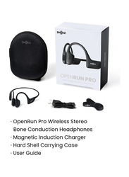 SHOKZ OpenRun Pro IP55 Waterproof Wireless Bluetooth Open-Ear Noise Cancelling Sports Earphones with Mic, Swift Black