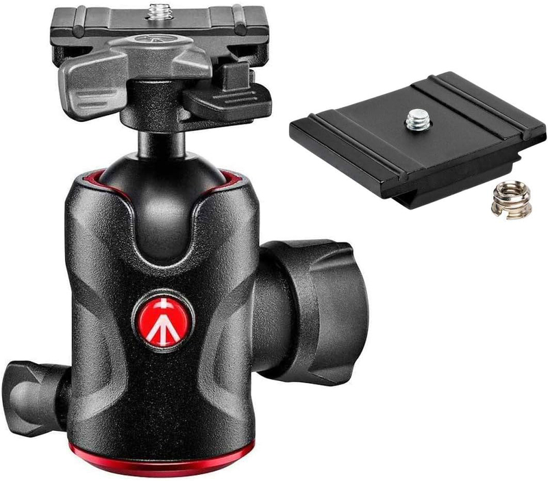 Manfrotto 496 Ball Head with 200PL-PRO Quick Release Plat for Camera, Black