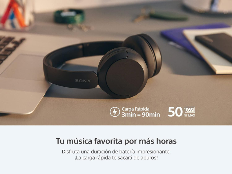 Sony WH-CH520 Wireless/Bluetooth On-Ear Headphone with Mic, Cream