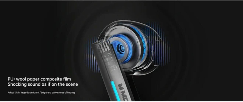 Monster 5.2 Bluetooth Gamer True Wireless Headphones Gaming Headset Earbuds with Low Latency, Noise Reduction & Mic, XKT11, Blue