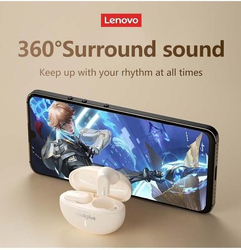 Lenovo Thinkplus Wireless Bluetooth Semi In-Ear Hifi Stereo Waterproof Intelligent Noise Cancelling Earphones, LP19, Black
