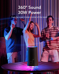Soundcore Glow IP67 Waterproof 360° Sound Portable Speaker, A3166, Black