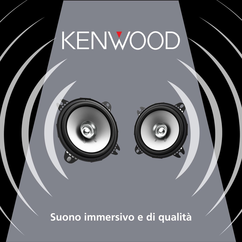 Kenwood 10cm Bi-Cone Speakers, Black