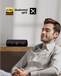 Soundcore Motion+ IPX7 Waterproof Wireless HIFI Portable Extended Bass & Treble Bluetooth Speaker, A3116H11, Black