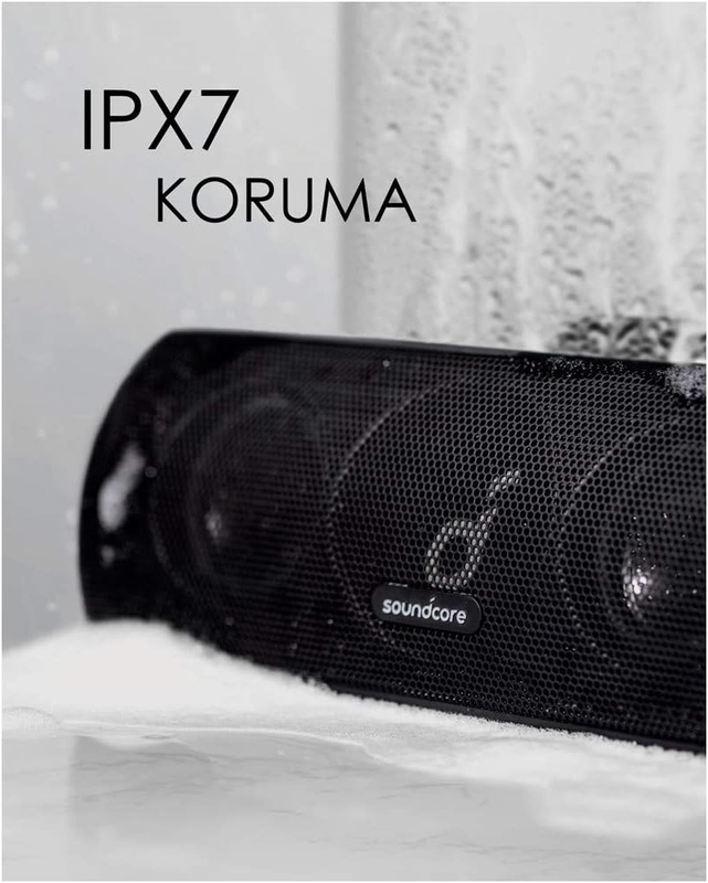 Soundcore Motion+ IPX7 Waterproof Wireless HIFI Portable Extended Bass & Treble Bluetooth Speaker, A3116H11, Black