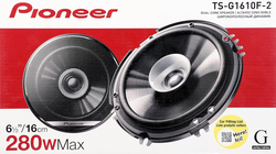 Pioneer TS-G1610F 6.5" 280W Dual Cone Speaker System, Black