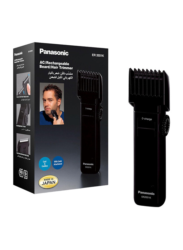 

Panasonic ER2031 Men's Beard/Hair Trimmer with Rechargeable Stainless Steel Blade, Black