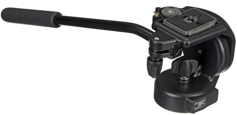 Manfrotto Micro Fluid Head with 200PL 14 RC2 Rapid Connector Plate for Camera, 128RC, Black