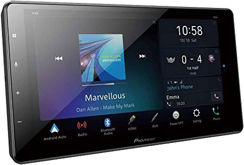 Pioneer 9 Inch Floating Hi-Res Audio AV Receiver with Wireless Apple CarPlay and Android Auto, DMH-ZF9350BT, Black