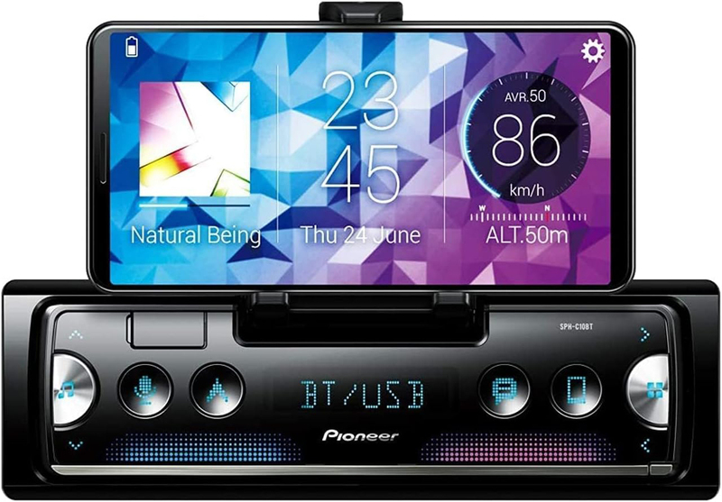 Pioneer SPH-C10BT Smartphone Receiver with Pioneer Smart Sync connectivity, Dual Bluetooth, Black