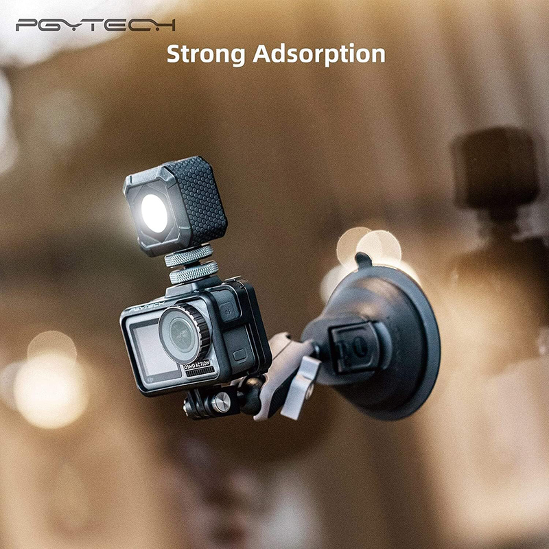 Pgytech Suction Cup Mount for GoPro, DJI Action 2, OSMO Action, Insta360 ONE X, ONE R & GO2 Action Camera, Black