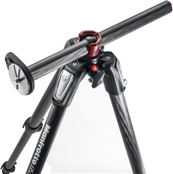 Manfrotto 055 Carbon Fiber 4-Section Tripod with Horizontal Column for Camera, MT055CXPRO4, Black