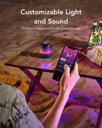 Soundcore Glow Mini Portable IP67 Waterproof Bluetooth Speaker, A3136, Black