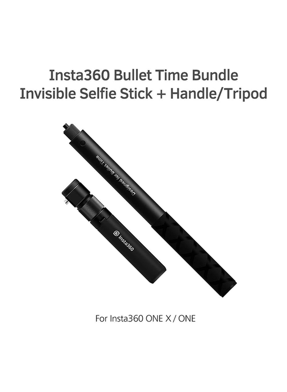 Insta360 Bullet Time Bundle with Invisible Selfie Stick Folded Tripod Handle for Insta360 One X/One 1, Black