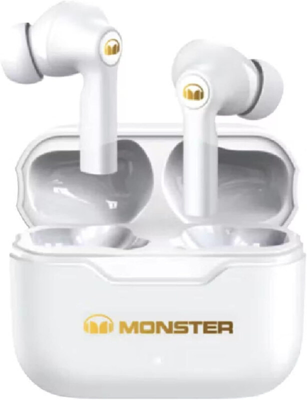 Monster Wireless Headphones Dual Modes for Music & Gaming, XKT02, White