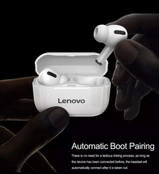 Lenovo LP1S True Sports Wireless Bluetooth In-Ear HiFi Music Headset with Mic for Android IOS Smartphone Charging Case, White