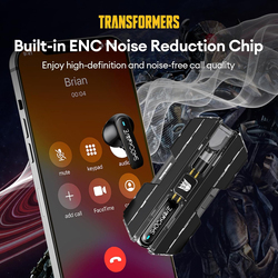 Transformers TF-T01 True Wireless Bluetooth 5.4 In-Ear Earbuds, Black