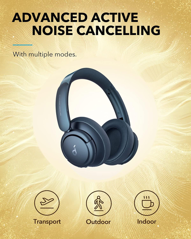 Anker Soundcore Life Q35 Wireless/Bluetooth Over-Ear Noise Cancelling Headphone, Obsidian Blue
