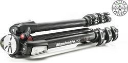 Manfrotto 055 Carbon Fiber 4-Section Tripod with Horizontal Column for Camera, MT055CXPRO4, Black