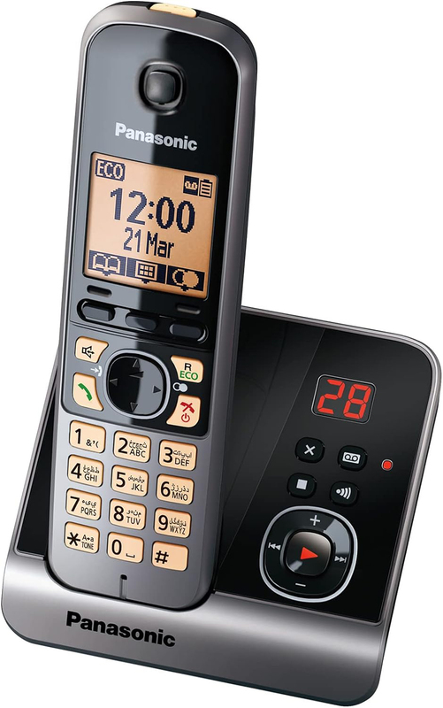 Panasonic Dect Cordless Phone, KX-TG6721, Black
