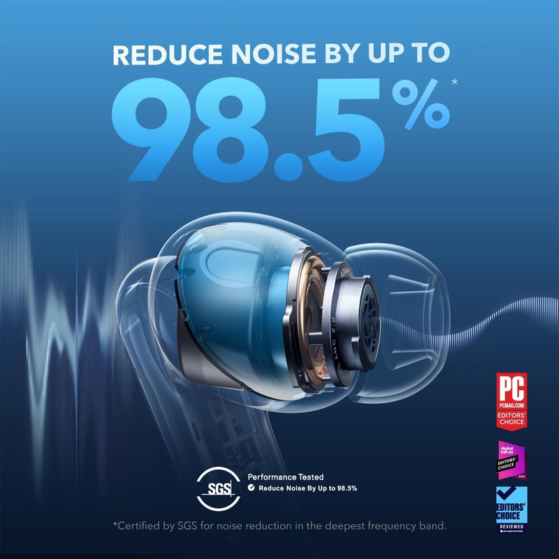 Anker Soundcore Liberty 4 NC Adaptive Wireless In-Ear Noise Cancelling Earbuds, Blue