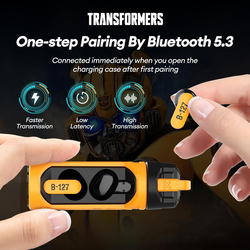 Transformers TF-T11 True Wireless Bluetooth 5.4 In-Ear Earbuds, Yellow
