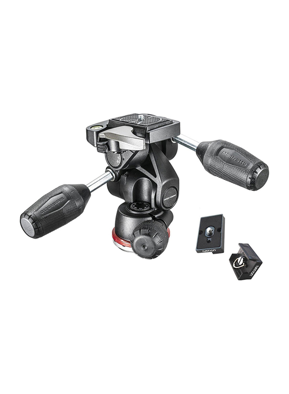 Manfrotto 3 Way head with Two Replacement Quick Release Plates for the RC2 Rapid Connect Adapter, Grey