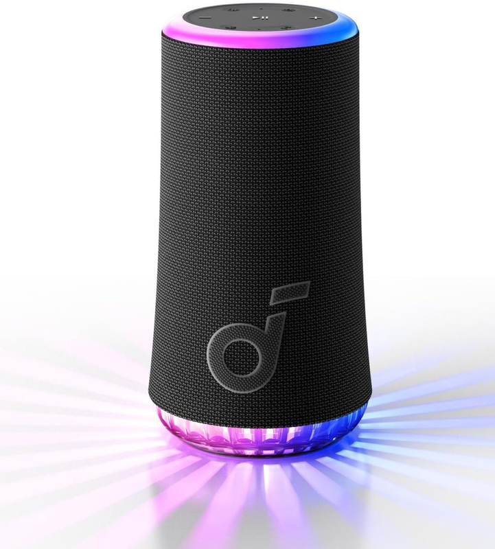 Soundcore Glow IP67 Waterproof 360° Sound Portable Speaker, A3166, Black