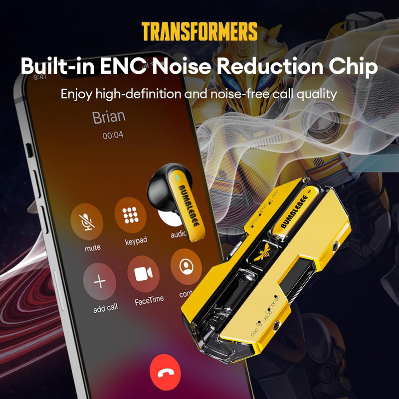 Zombies Cat Transformers TF-T01 True Wireless/Bluetooth In-Ear Earbuds, Yellow